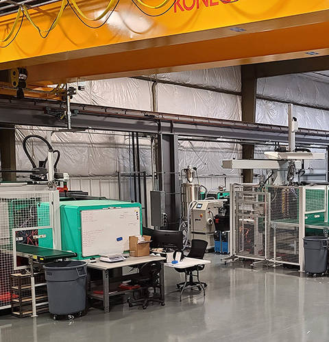 Close-up of production floor